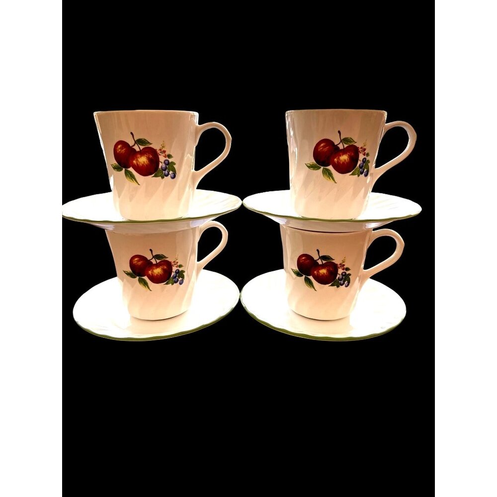 Corelle Coordinates Stoneware Cup & Saucer Set Of 8- 4 Each Chutney Design #2